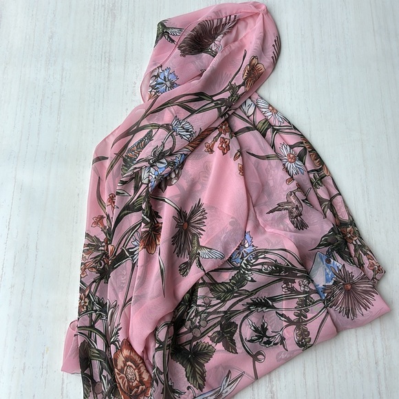 Boho Pink Chiffon Kimono - Picture 7 of 10